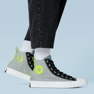 Converse Not Chuck UNT1TL3D High-Top Sneakers black gray and neon yellow size 11